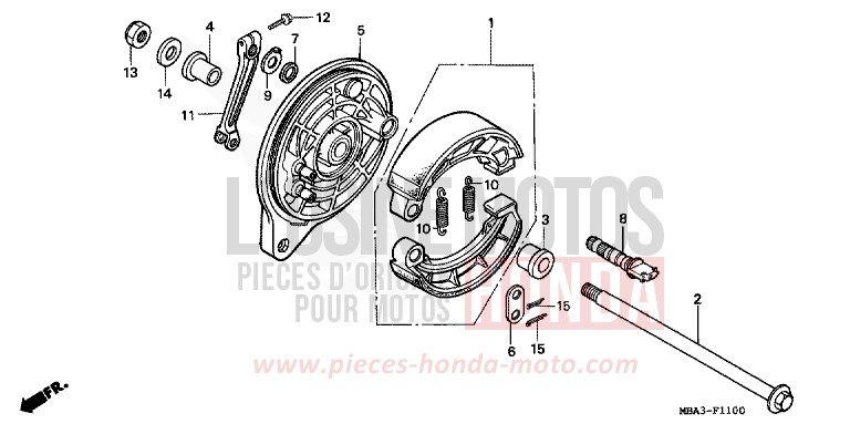 REAR BRAKE PANEL for Shadow Aero PEARL IVORY CREAM (Y137G) from 1997